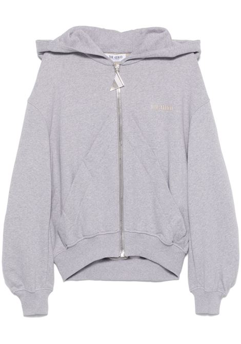 Light grey logo-embroidered hooded sweatshirt The attico - women